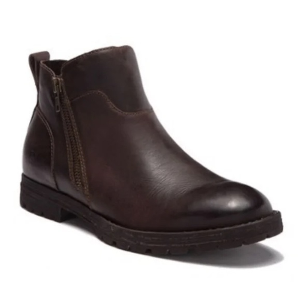 Born Dark Brown Ludo Leather Zip Boots